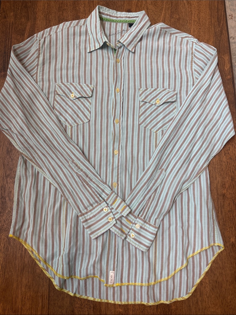 Arnold Zimberg Striped Long-Sleeve Button-Down Shirt